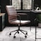 Martha Stewart Taytum Upholstered Office Chair in Saddle Brown/Oil Rubbed Bronze CH-142370-BR-BK-MS - alternate 1